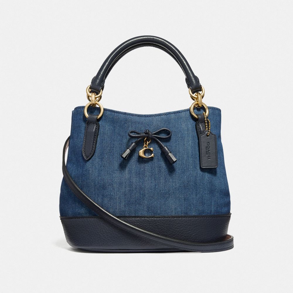 MICRO ALLY BUCKET BAG - DENIM/LIGHT GOLD - COACH F46245