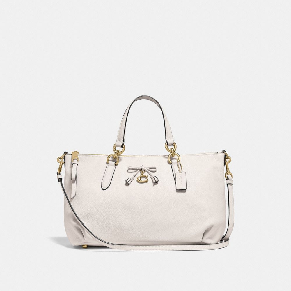 ALLY SATCHEL - F46246 - CHALK/LIGHT GOLD