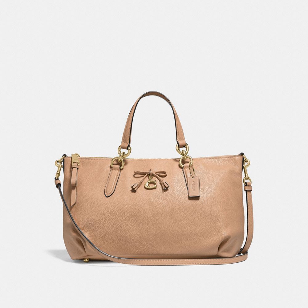 ALLY SATCHEL - F46246 - BEECHWOOD/LIGHT GOLD