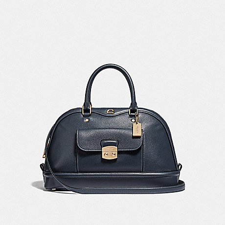COACH F46289 EAST/WEST IVIE DOME SATCHEL MIDNIGHT/LIGHT-GOLD