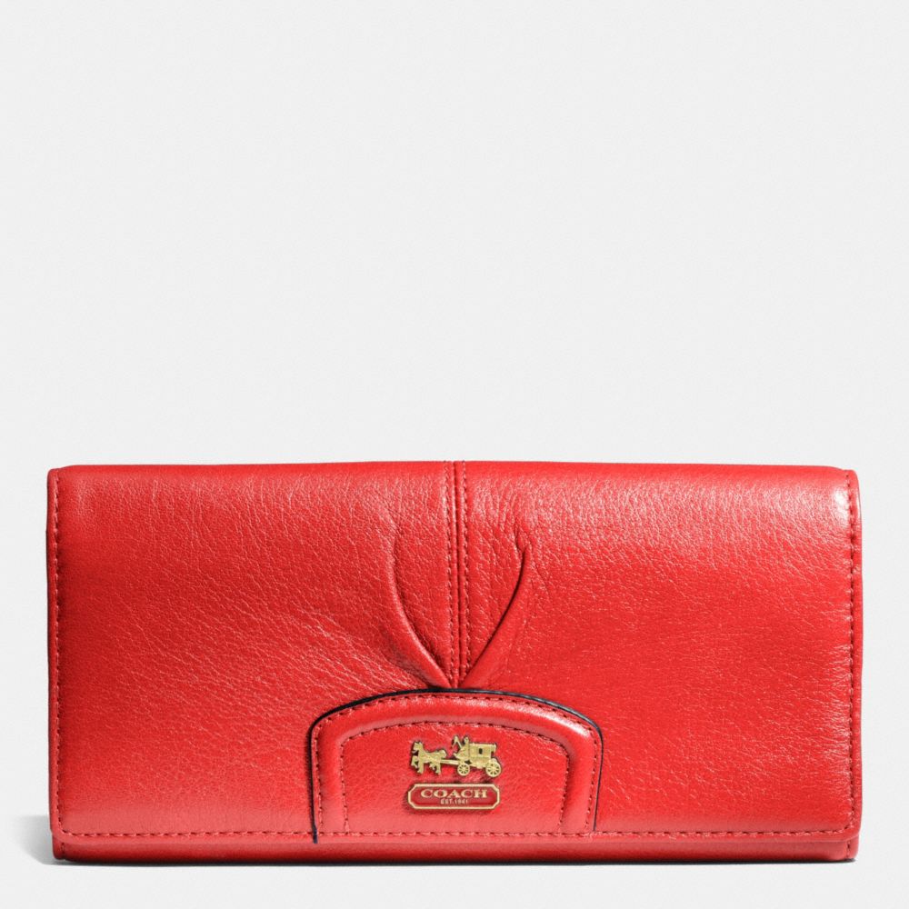 COACH F46611 Madison Slim Envelope Wallet In Leather BRASS/PAPAYA 2
