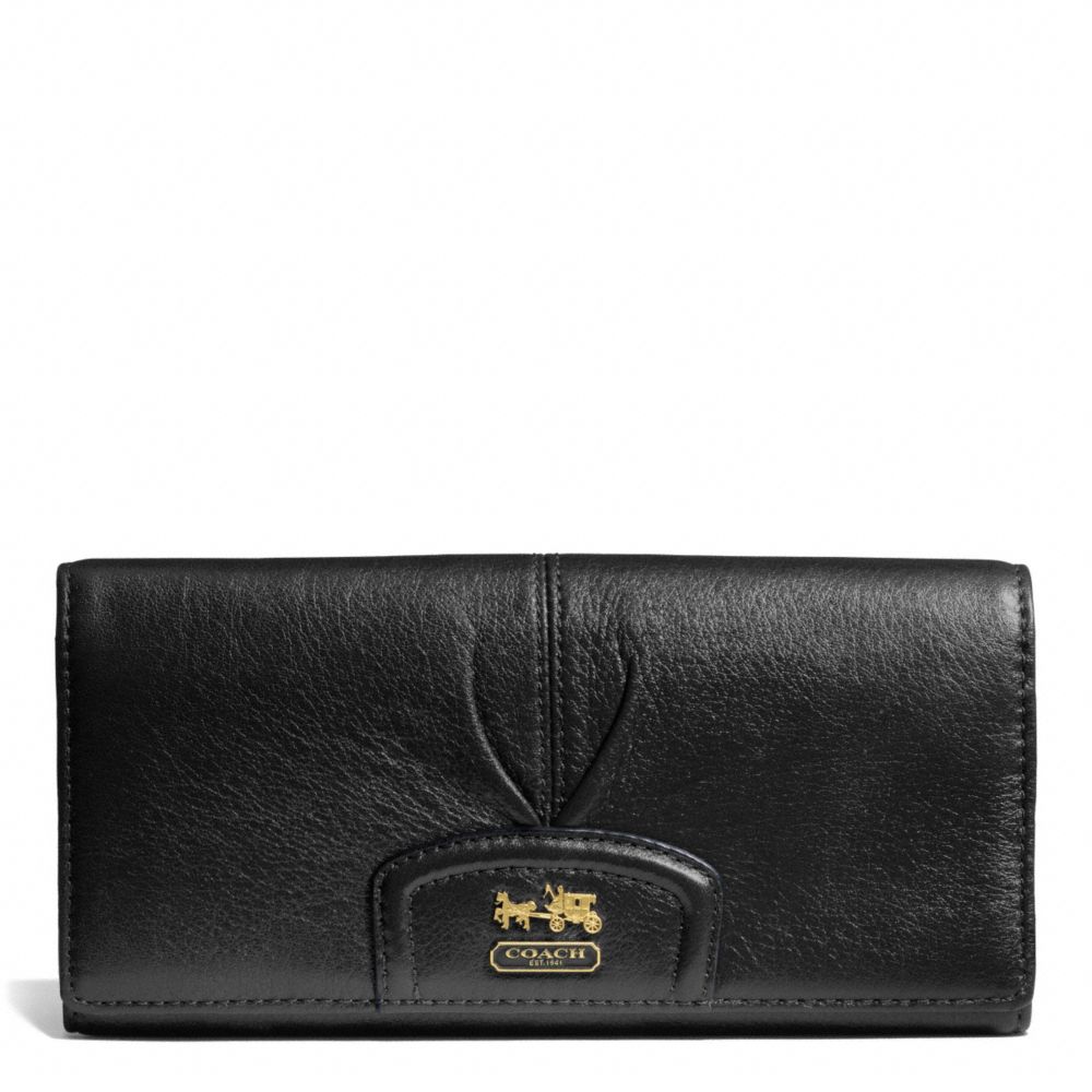 MADISON LEATHER SLIM ENVELOPE WALLET - BRASS/BLACK - COACH F46611