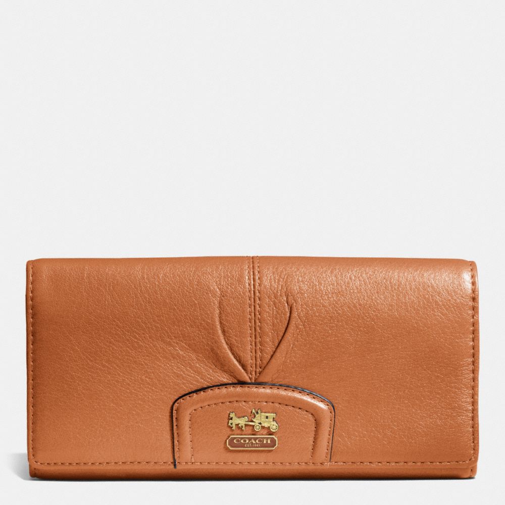COACH F46611 Madison Leather Slim Envelope Wallet BRASS/SADDLE
