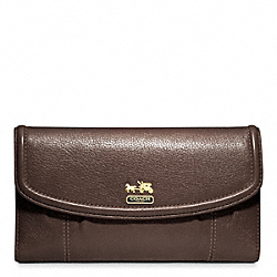 COACH F46615 Madison Leather Checkbook Wallet BRASS/MAHOGANY
