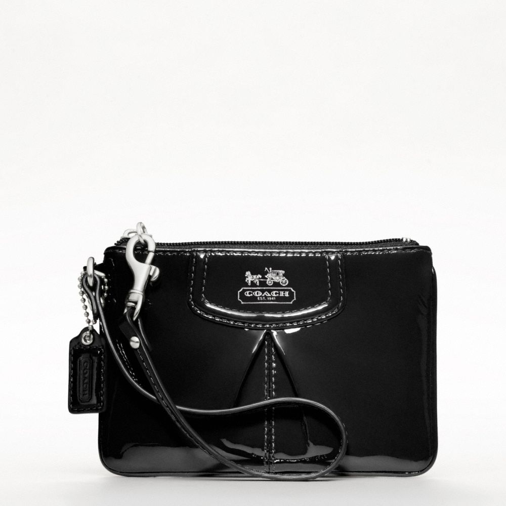 MADISON PATENT SMALL WRISTLET - f46621 - SILVER/BLACK