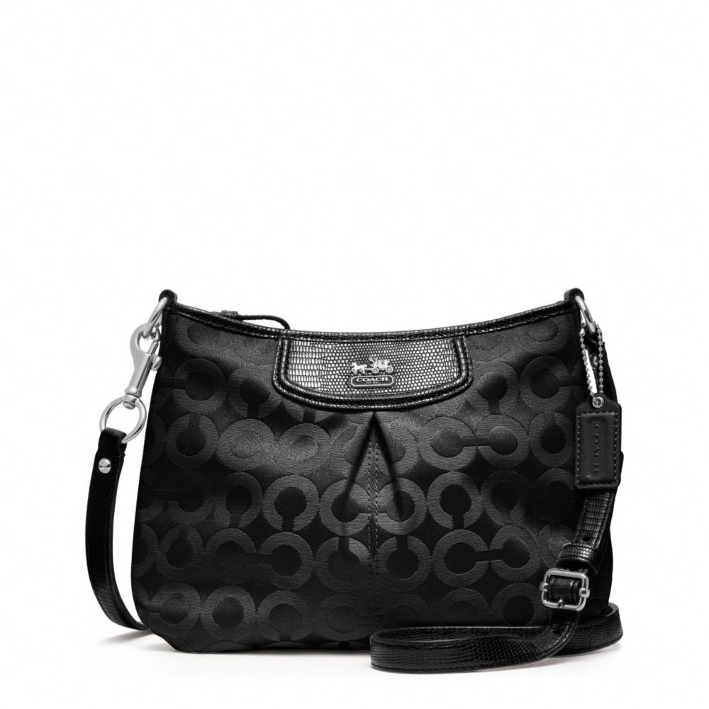 MADISON OP ART SATEEN FASHION SWINGPACK - SILVER/BLACK/BLACK LIZARD - COACH F46642