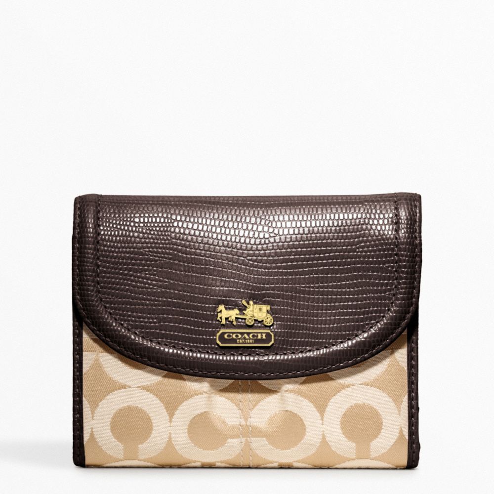 COACH f46643 MADISON OP ART SATEEN MEDIUM WALLET 