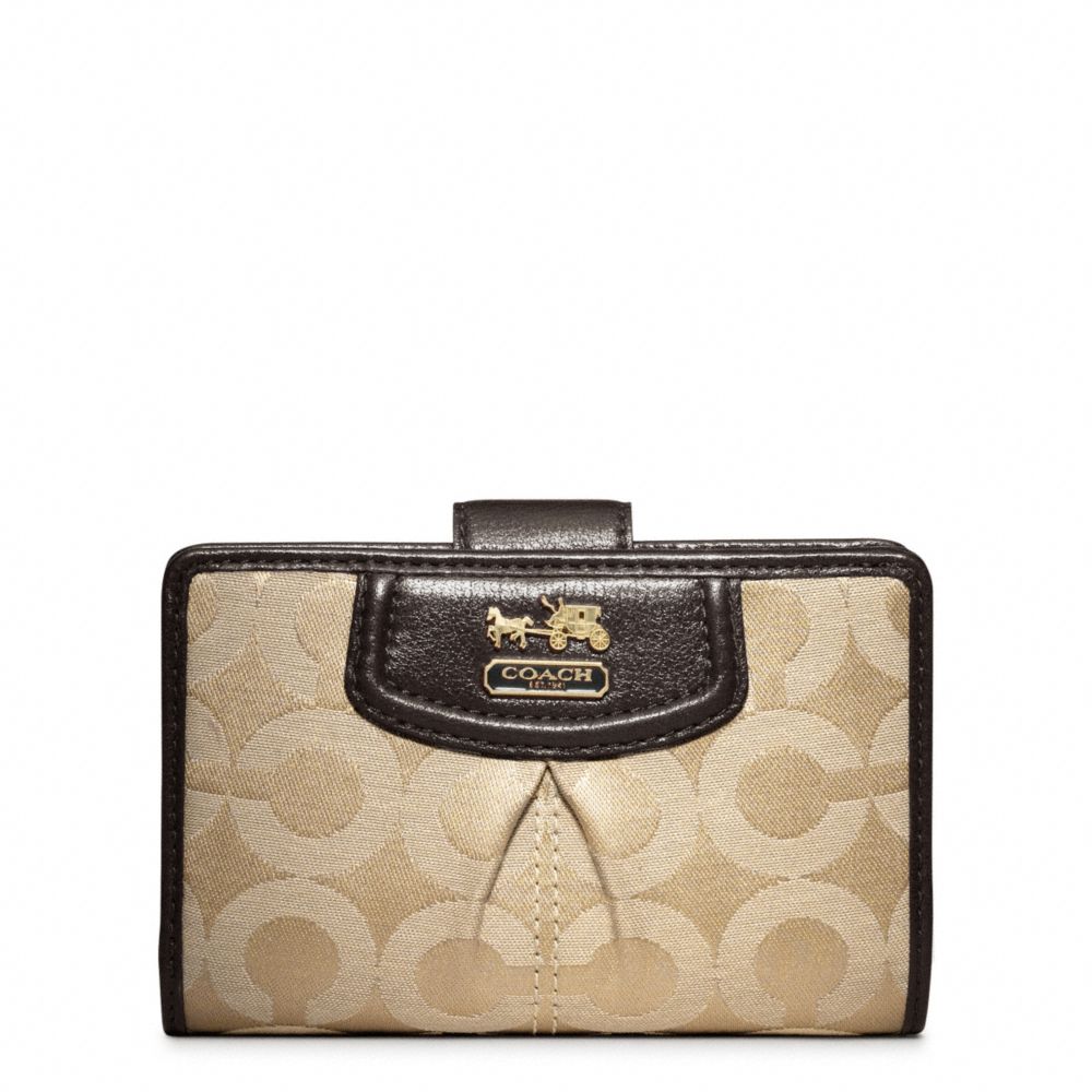 COACH MADISON OP ART SATEEN MEDIUM ZIP WALLET -  - f46646