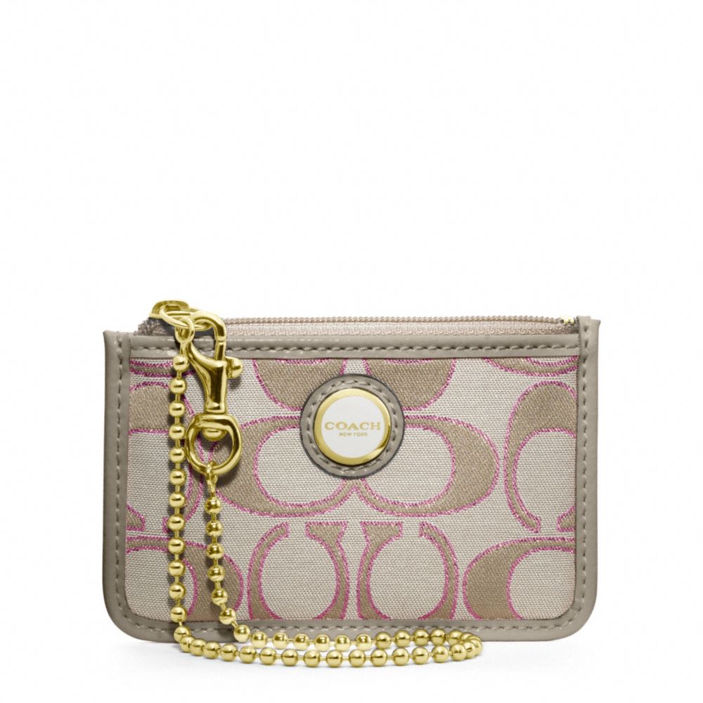 COACH F47029 POPPY SIGNATURE SATEEN METALLIC ID SKINNY ONE-COLOR