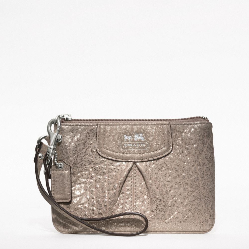 COACH F47191 MADISON EMBOSSED METALLIC LEATHER SMALL WRISTLET ONE-COLOR