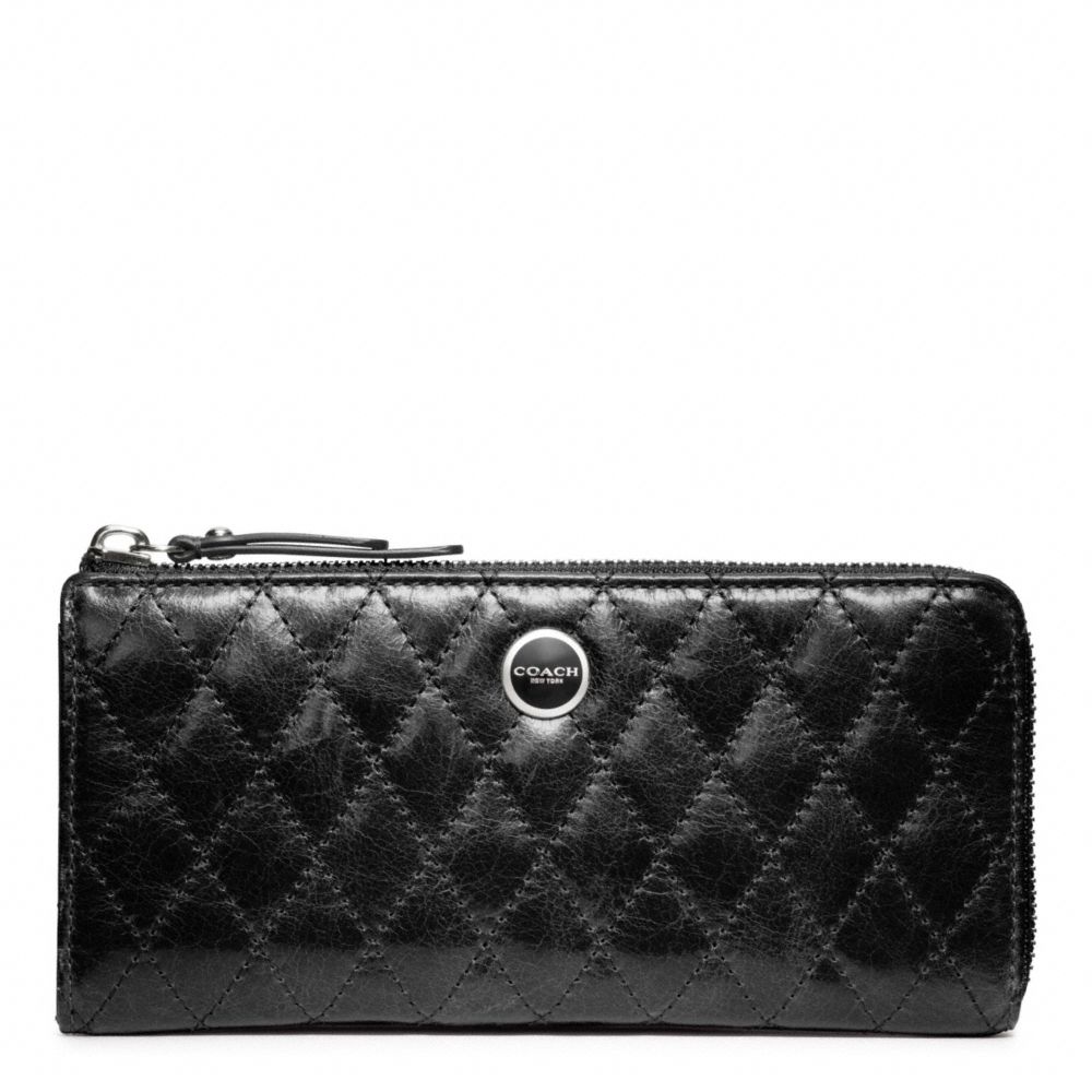 POPPY QUILTED LEATHER SLIM ZIP - f47882 - F47882SVBK