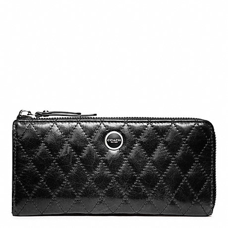 COACH f47882 POPPY QUILTED LEATHER SLIM ZIP 