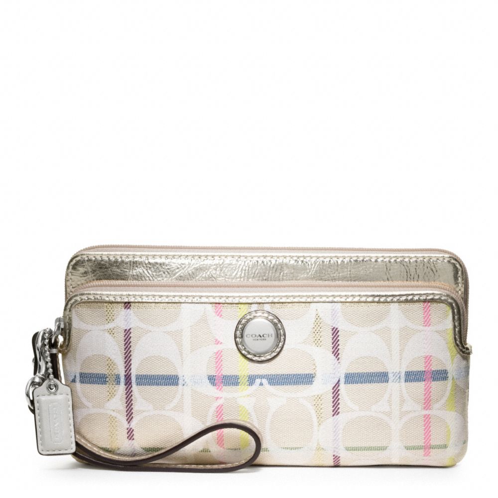 POPPY TATTERSALL DOUBLE ZIP WALLET COACH F47911