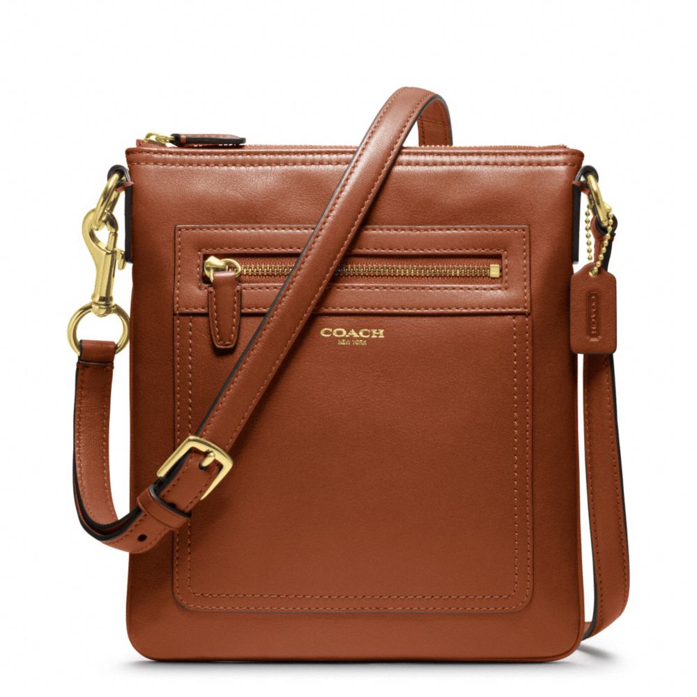 LEATHER SWINGPACK - BRASS/COGNAC - COACH F47989