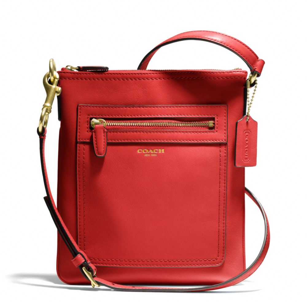 COACH SWINGPACK IN LEATHER - BRASS/CORAL RED - f47989