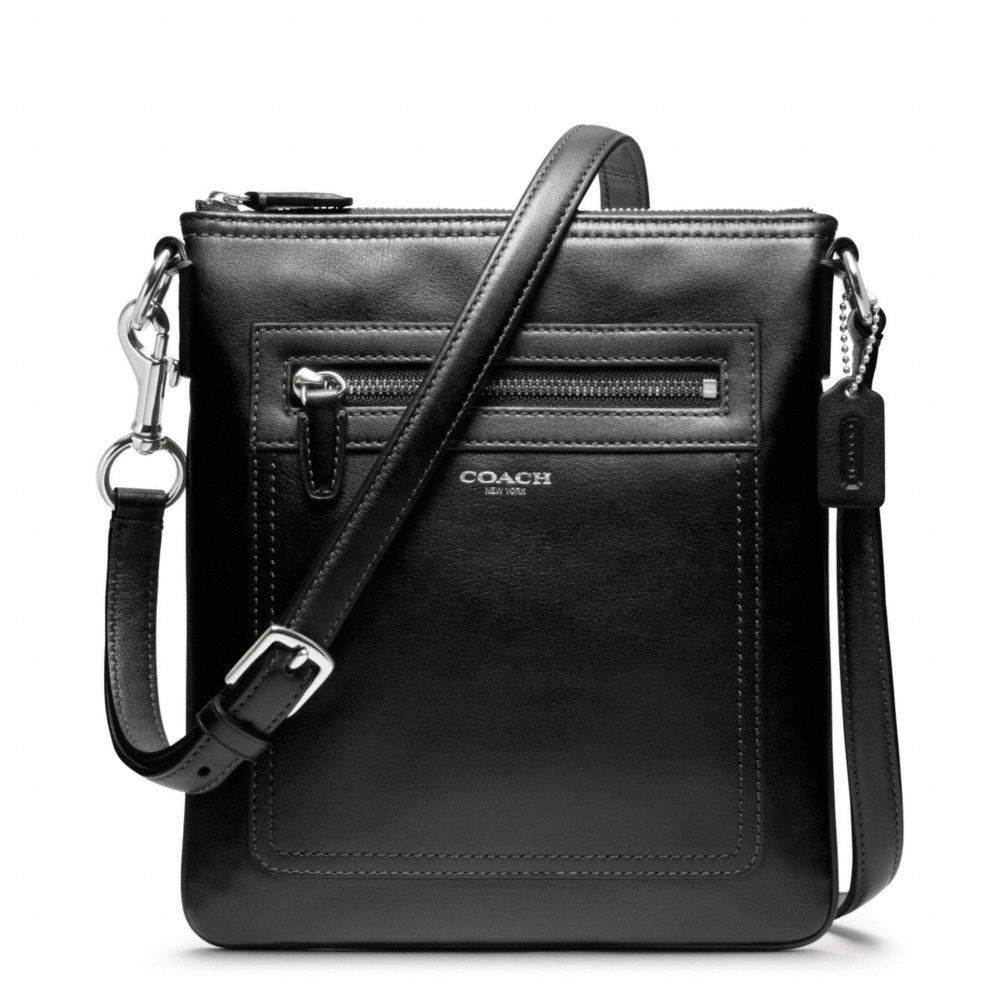 COACH LEATHER SWINGPACK - SILVER/BLACK - F47989