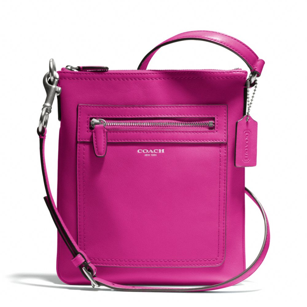 COACH F47989 - LEATHER SWINGPACK SILVER/BRIGHT MAGENTA