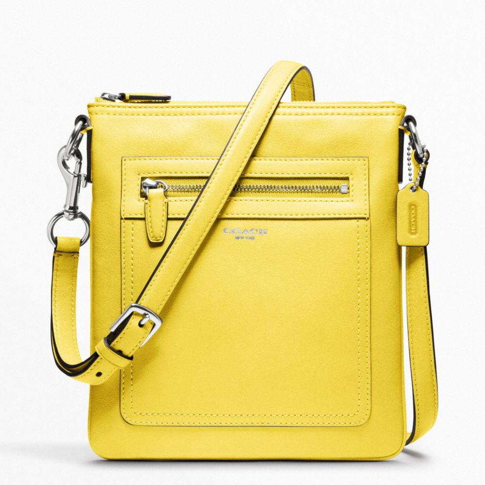 COACH f47989 LEATHER SWINGPACK SILVER/LEMON