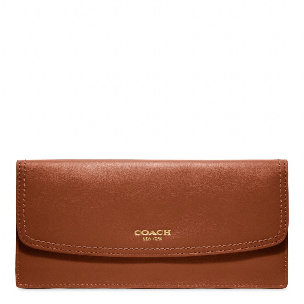 COACH F47990 Soft Wallet In Leather BRASS/COGNAC