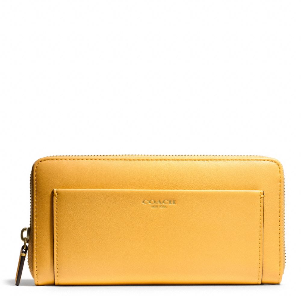 COACH f47996 LEATHER ACCORDION ZIP WALLET 