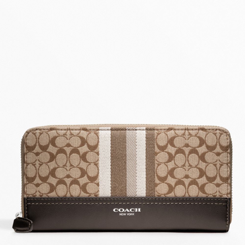 SIGNATURE STRIPE ACCORDION WALLET COACH F48032