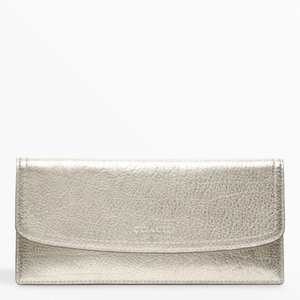 COACH F48035 METALLIC LEATHER SOFT WALLET ONE-COLOR