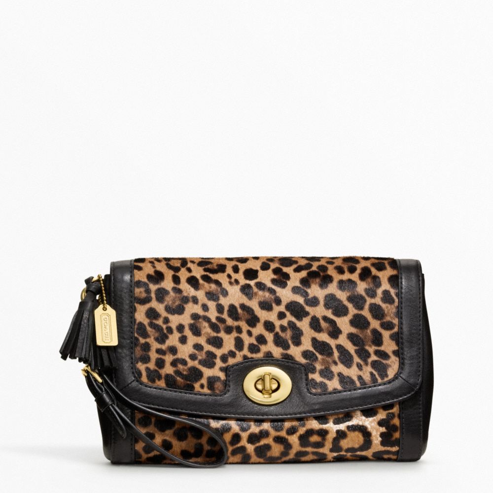 PINNACLE LARGE FLAP CLUTCH - f48042 - BRASS/MULTICOLOR