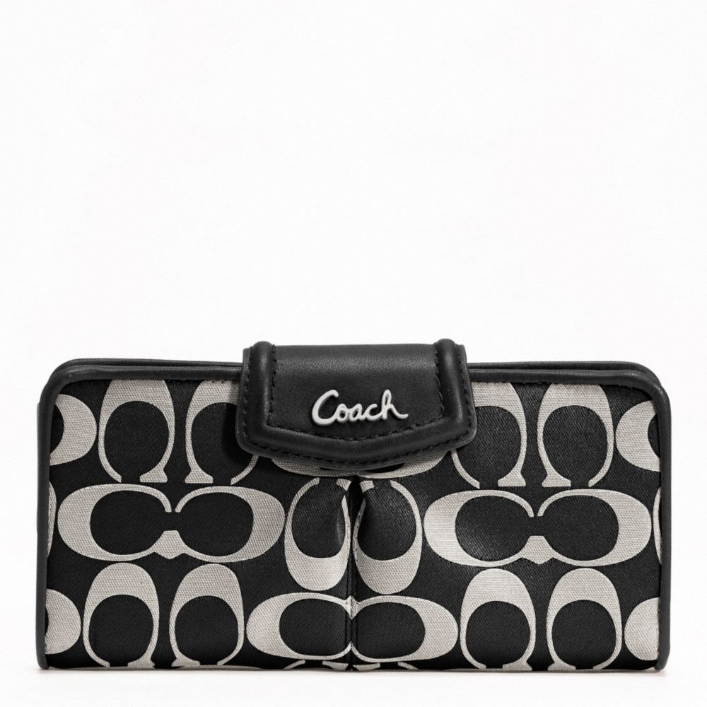 COACH F48096 ASHLEY SIGNATURE SATEEN SLIM ENVELOPE ONE-COLOR