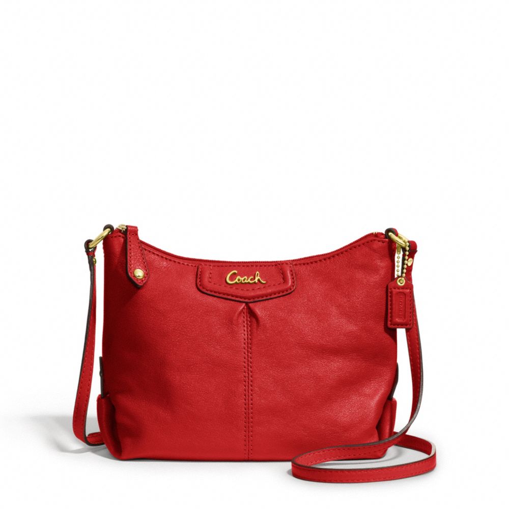 ASHLEY LEATHER SWINGPACK - BRASS/CHERRY - COACH F48121