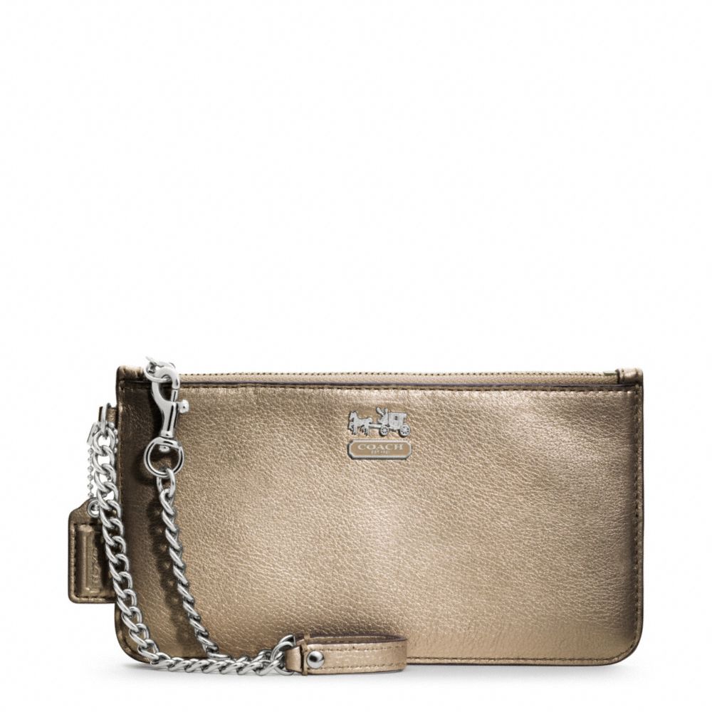 COACH F48177 Madison Metallic Leather Chain Wristlet 