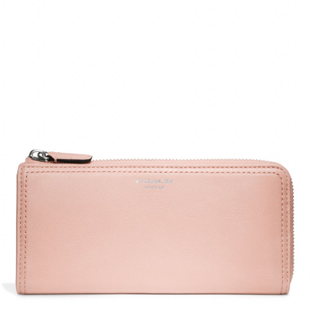 COACH F48178 - LEATHER SLIM ZIP SILVER/BLUSH