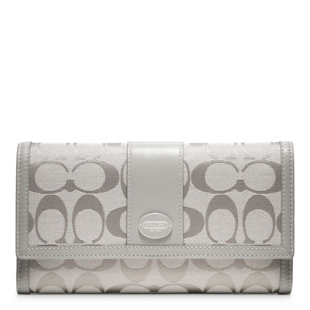 COACH f48445 SIGNATURE CHECKBOOK WALLET 