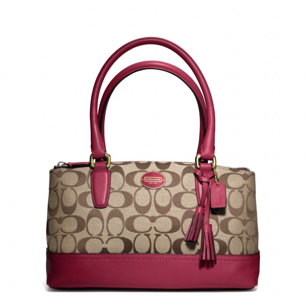 COACH F48448 - MINI SIGNATURE FABRIC RORY BAG - BRASS/KHAKI/DEEP PORT ...