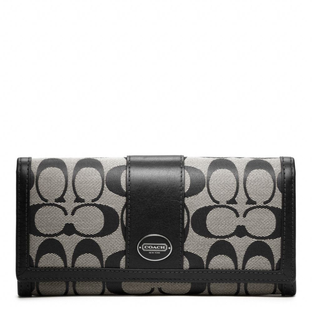 COACH F48462 SIGNATURE SLIM ENVELOPE SILVER/BLACK/WHITE/BLACK