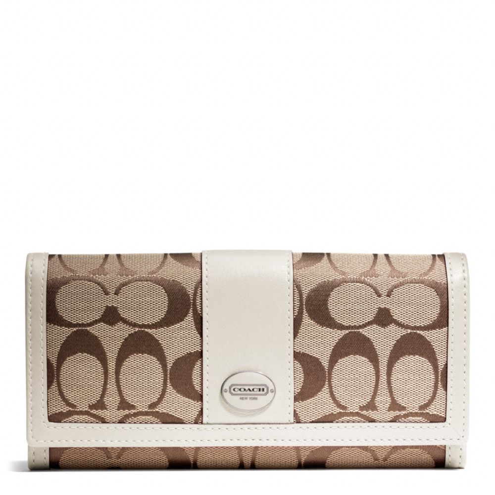 SIGNATURE SLIM ENVELOPE WALLET - f48462 - SILVER/KHAKI/PARCHMENT