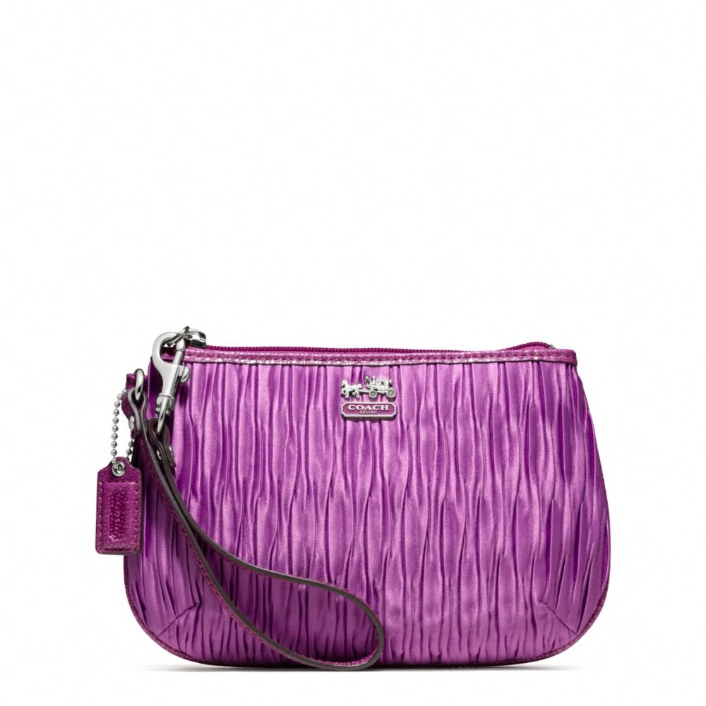 COACH f48544 MADISON PLEATED SATIN MEDIUM WRISTLET 