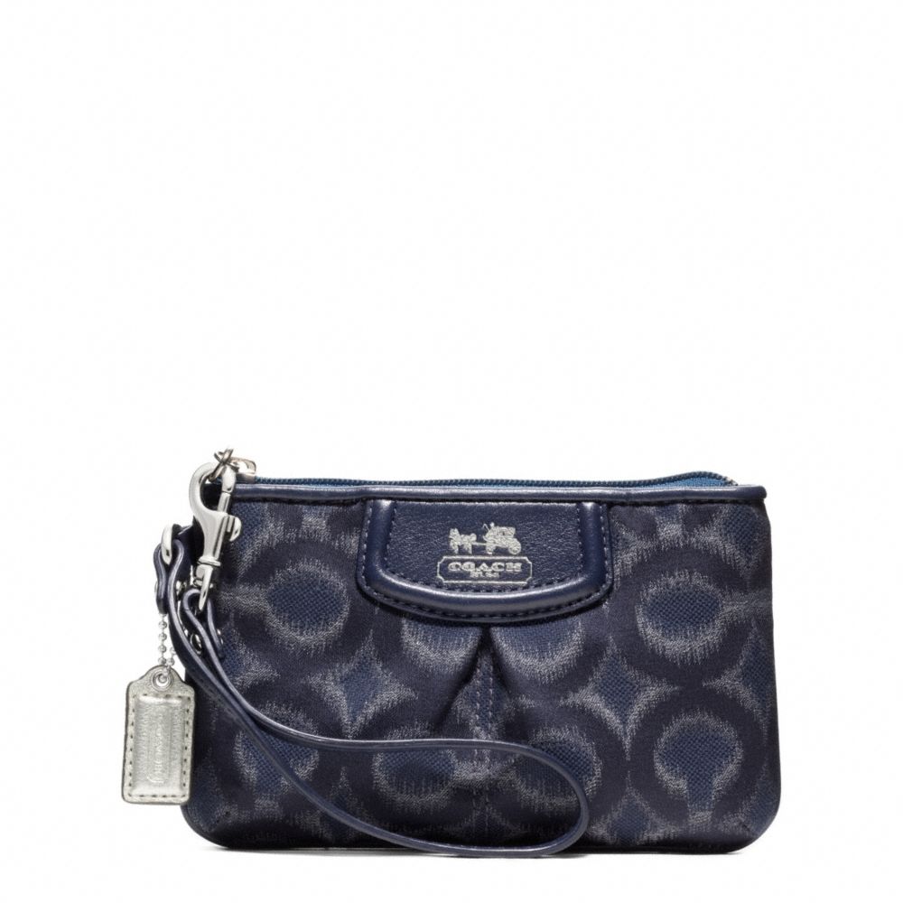 COACH F48575 Madison Op Art Ikat Small Wristlet SILVER/NAVY