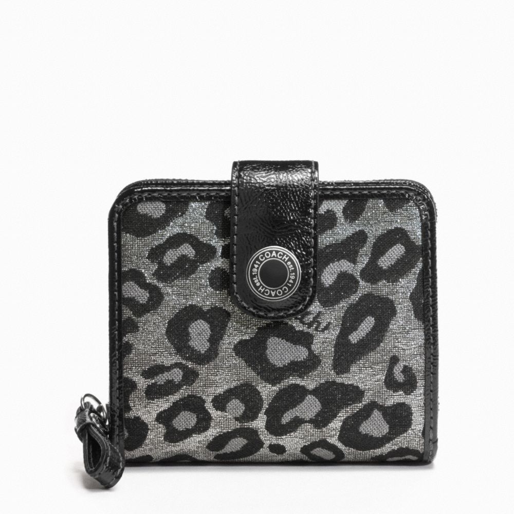 SIGNATURE OCELOT METALLIC SLIM MEDIUM WALLET COACH F48596