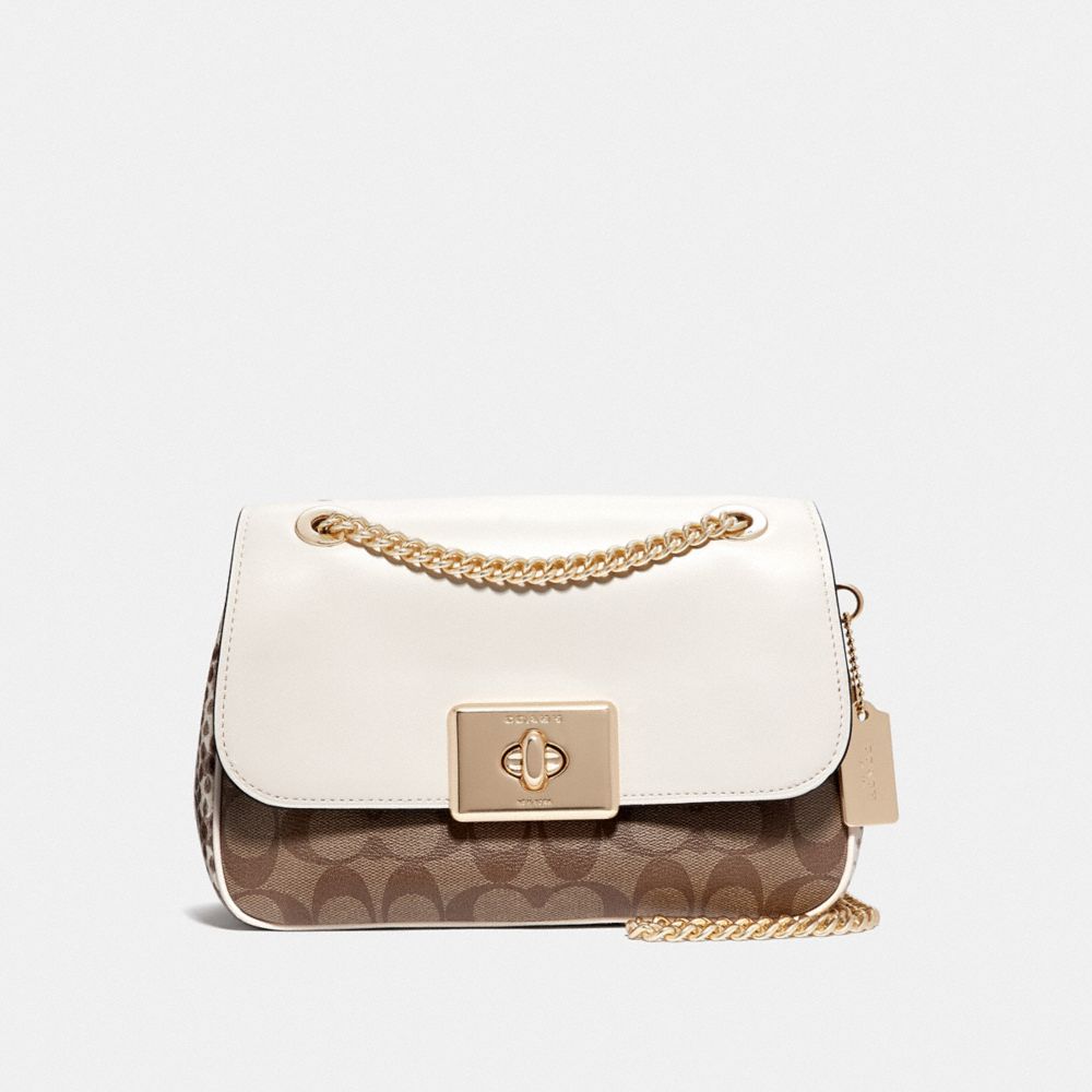 CASSIDY CROSSBODY IN SIGNATURE CANVAS - F48620 - KHAKI MULTI /IMITATION GOLD