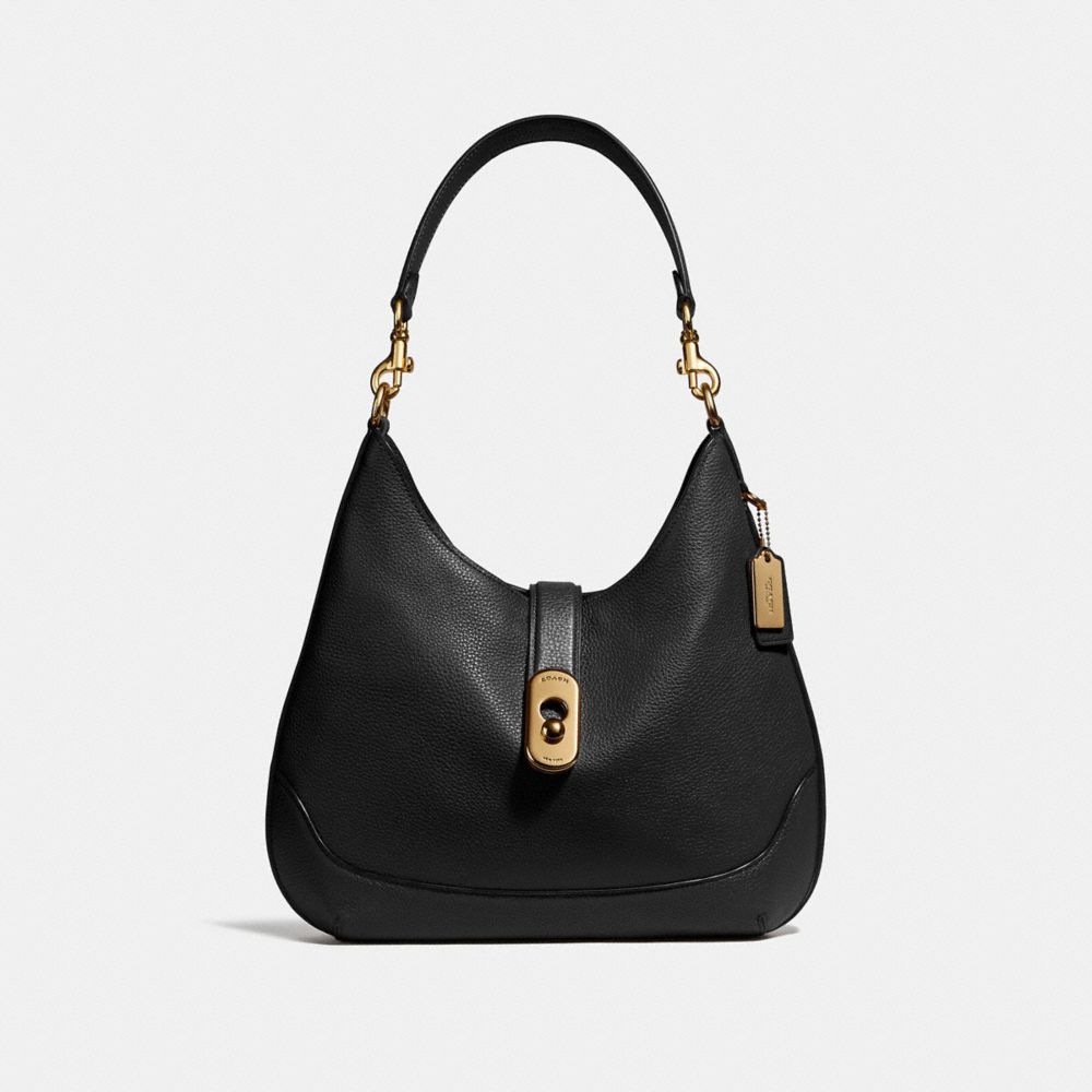 COACH AMBER HOBO - BLACK/IMITATION GOLD - F48635