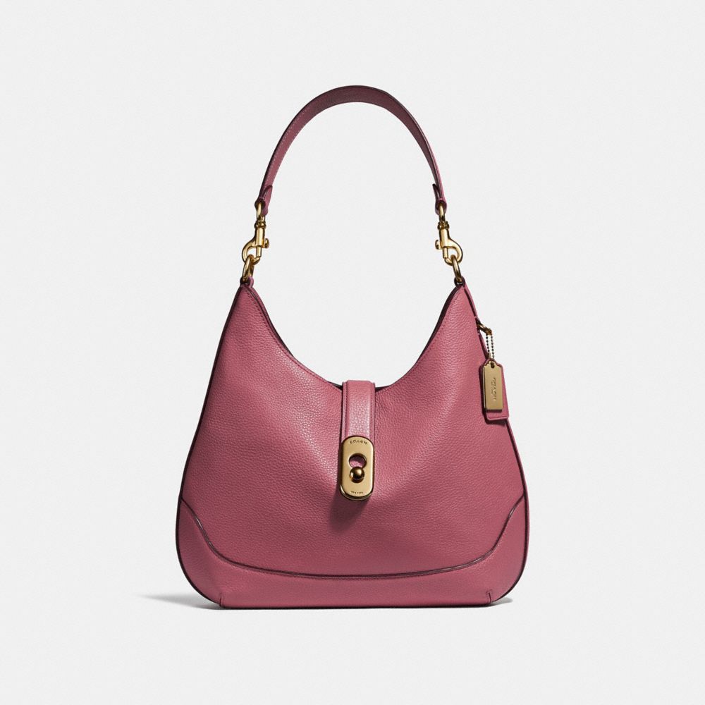 COACH F48635 Amber Hobo STRAWBERRY/LIGHT GOLD