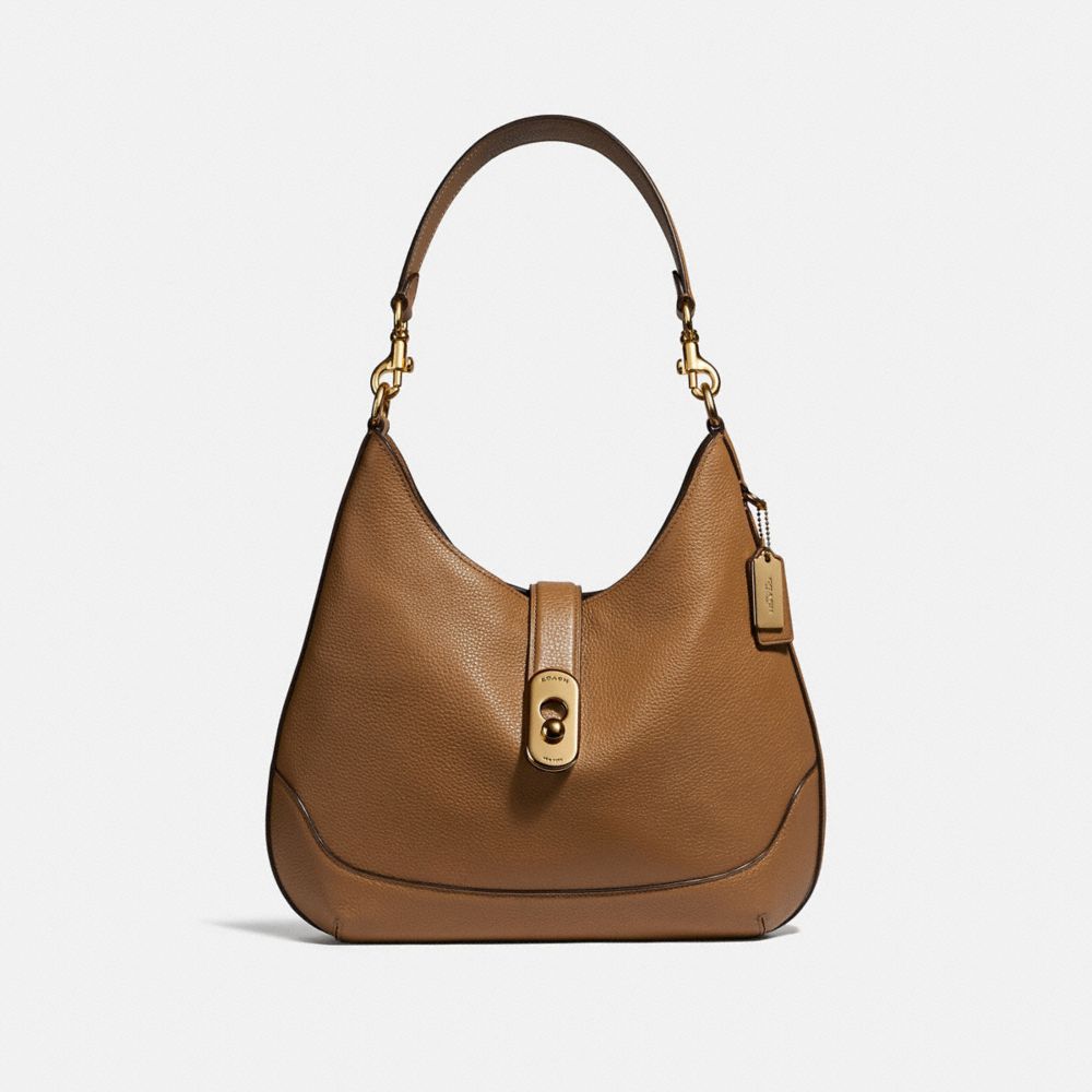 AMBER HOBO - F48635 - LIGHT SADDLE/IMITATION GOLD