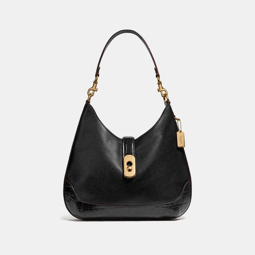 COACH F48636 AMBER HOBO BLACK/IMITATION GOLD