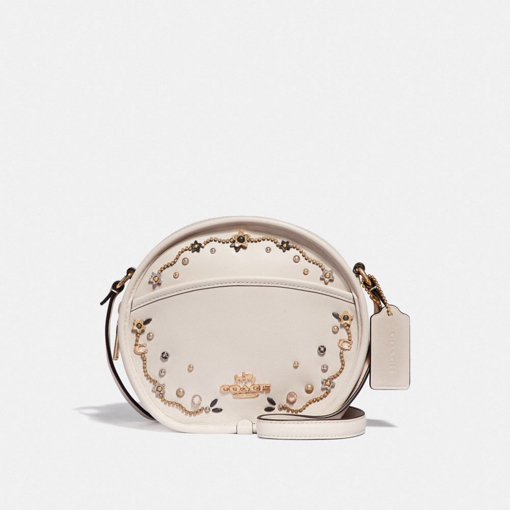 COACH F48732 CANTEEN CROSSBODY WITH STARDUST CRYSTAL RIVETS CHALK MULTI/IMITATION GOLD