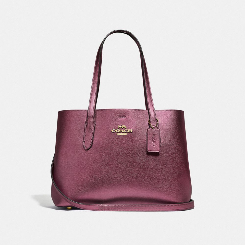 COACH F48734 AVENUE CARRYALL IM/METALLIC WINE WINE