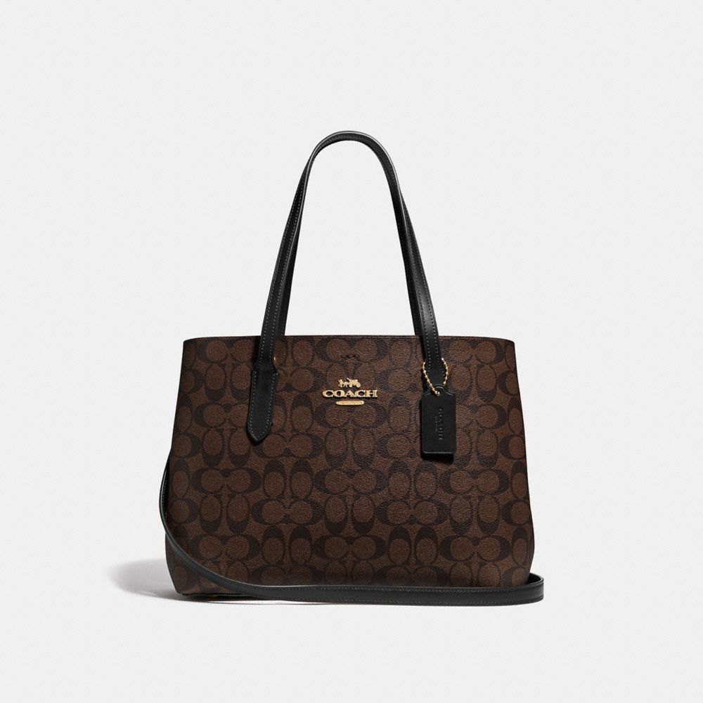 COACH F48735 AVENUE CARRYALL IN SIGNATURE CANVAS BROWN/BLACK/IMITATION GOLD