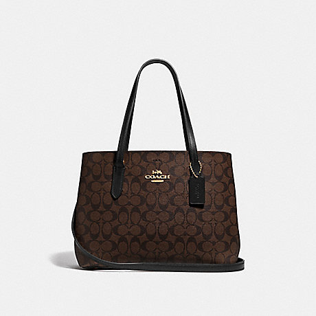 COACH F48735 AVENUE CARRYALL IN SIGNATURE CANVAS BROWN/BLACK/IMITATION GOLD