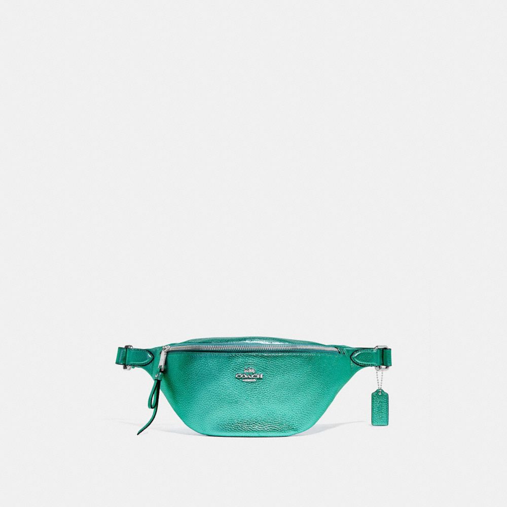 COACH F48739 Belt Bag METALLIC SEA GREEN/SILVER