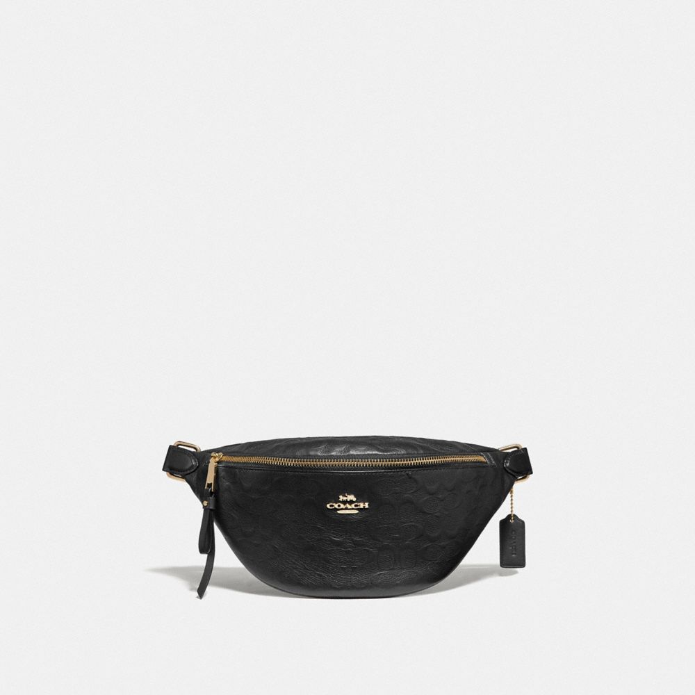 COACH F48741 Belt Bag In Signature Leather BLACK/IMITATION GOLD