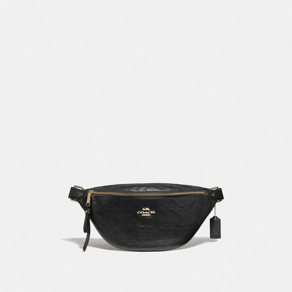 BELT BAG IN SIGNATURE LEATHER - F48741 - BLACK/IMITATION GOLD